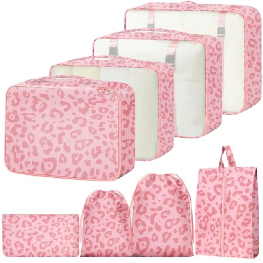 

Набор упаковочных кубов для путешествий - 8 органайзеров для багажа, дышащие сетчатые сумки для чемоданов, прочные дорожные органайзеры