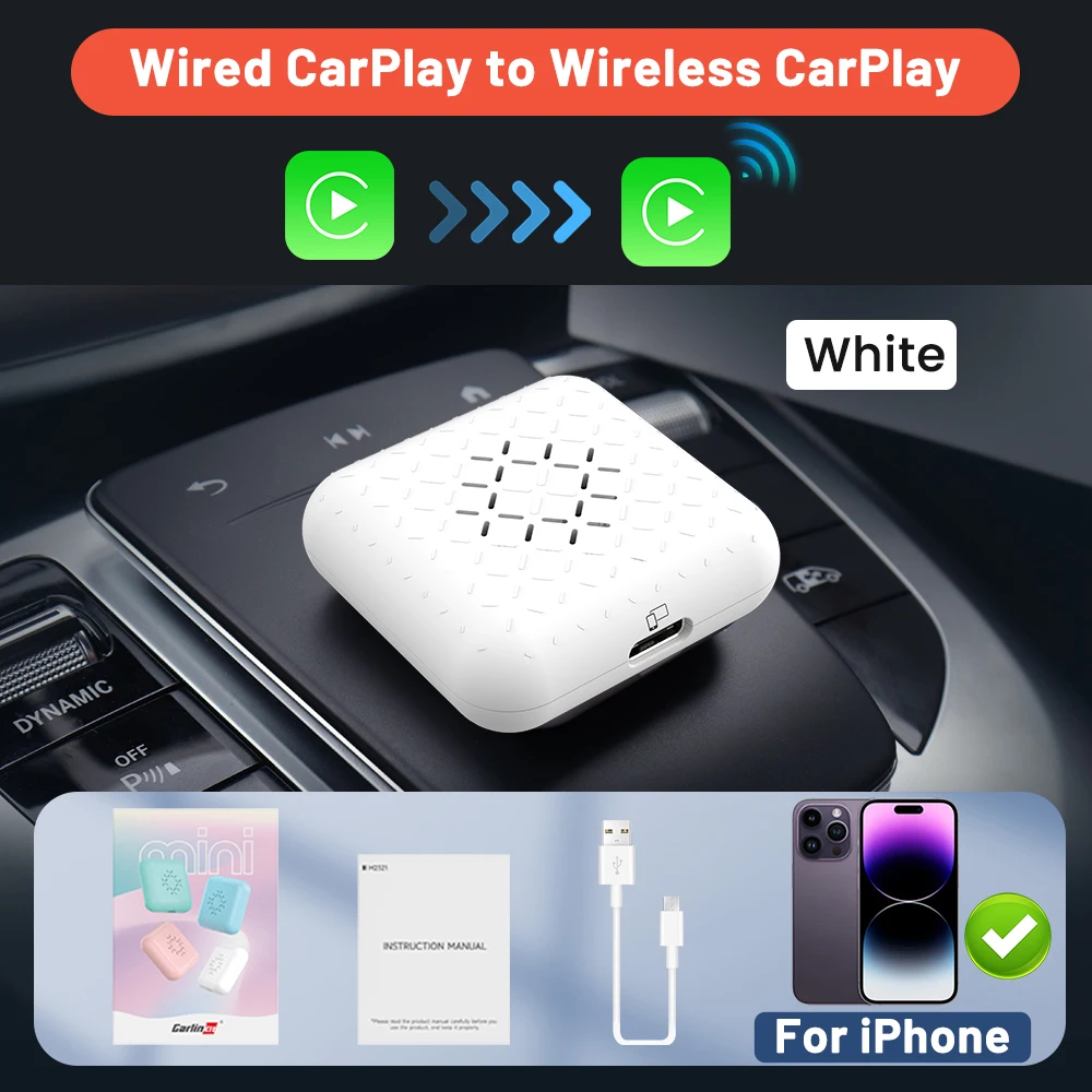 Carlinkit Carplay Draadloze Adapter Ai Box Auto Multimedia Speler Bluetooth Wifi Auto Aansluiten Plug En Play Mini Auto Spelen Draadloos