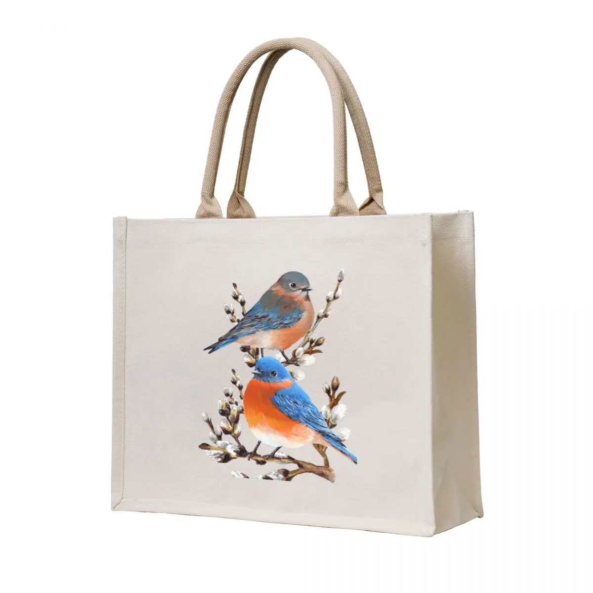 

Eastern Bluebird Couple Tote Bag Fabric bag canvas tote bags shopper bag women Canvas shoulder
