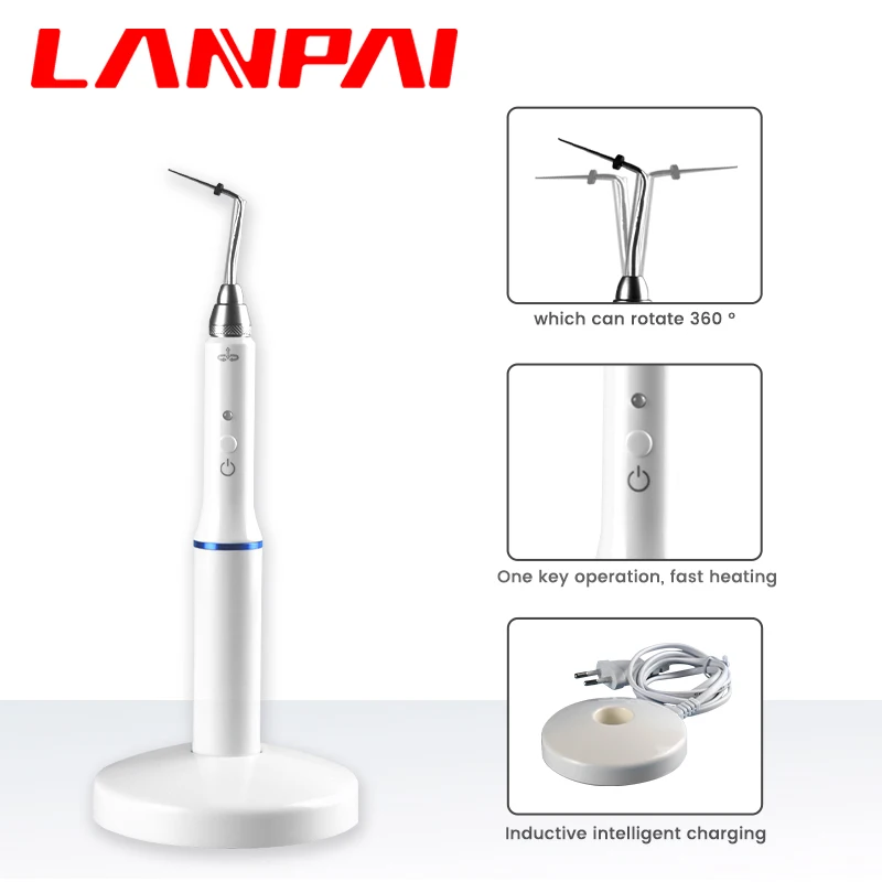 Lanpai Dental Gutta Percha Obturation System Endo Heated Pen With 2 Tips Hot Melt Filling Dentist Lab equipments