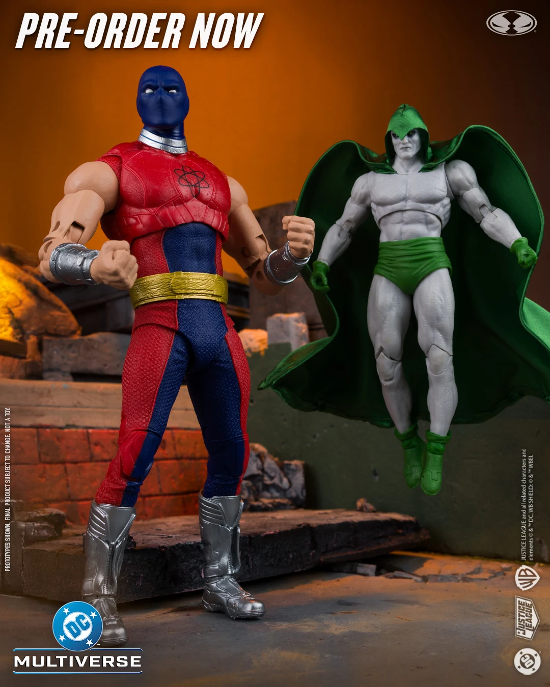 McFarlane Toys Atom Smasher kontra. Figurka akcji Spectre (JSA: Black Vengeance) 7 cali, zestaw 2 sztuk, model z serii DC Multiverse