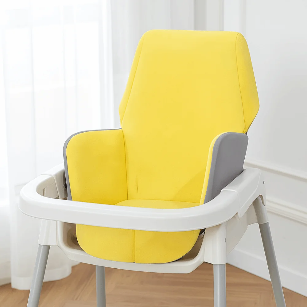

Soft Baby Dining Chair Seat Cover Breathable Comfortable Breathable Pad Liner Polka Dots Yellow Infant High Chair Cushion