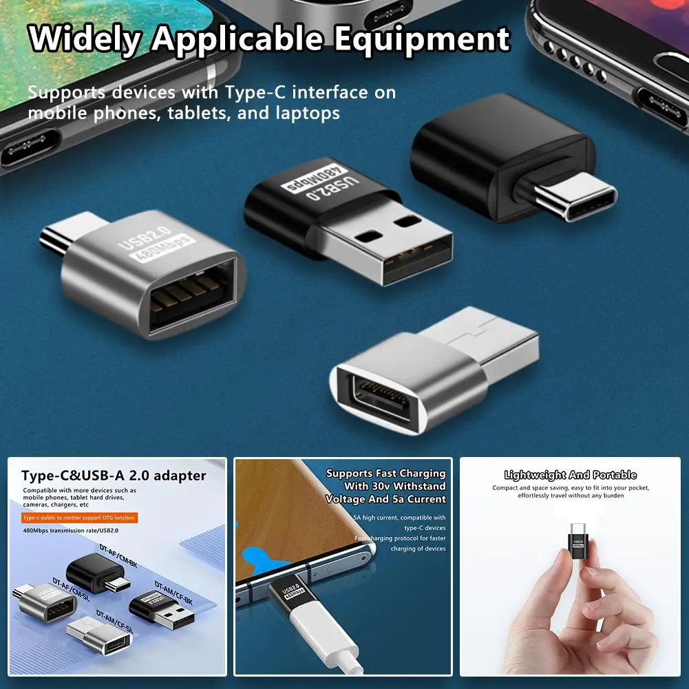 Hand USB to Type C&Type C to USB Converter Metal Shells Resists and Oxidation For MacBook, Chromebook, and mobile devices