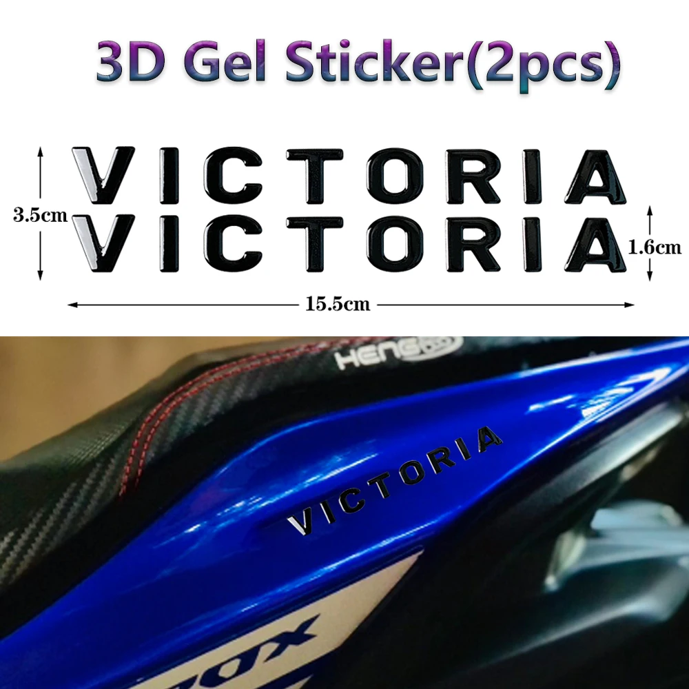 2 PCS 3D Gel  Motorcycle Stickers Motorcycle Tank Fender Body Decals for Victoria