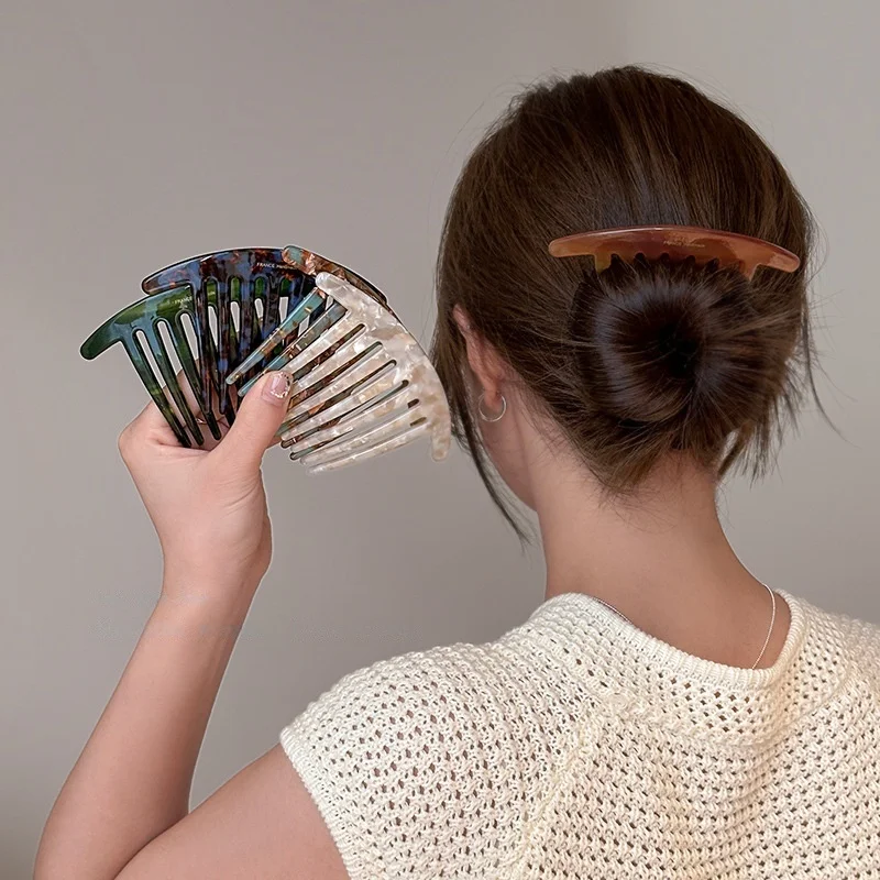 

New 7 Teeth Plastic Bangs Fixed Insert Comb Hair Side Claw Simple Hair Accessories Strong Hold Hairpins for Women Girls Headwear