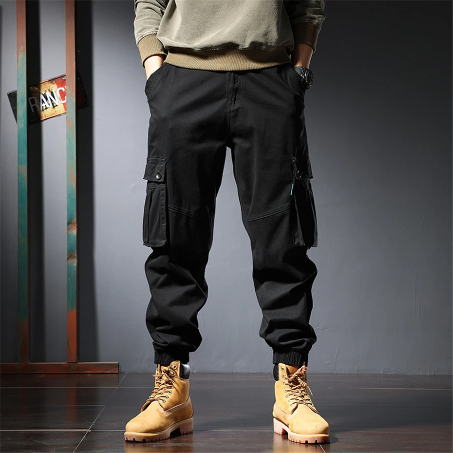 Plus Size 5XL 6XL Tactical Cargo Pants Men Fashion Casual Pants Male Multi-pocket Trousers Men Joggers Khaki Black