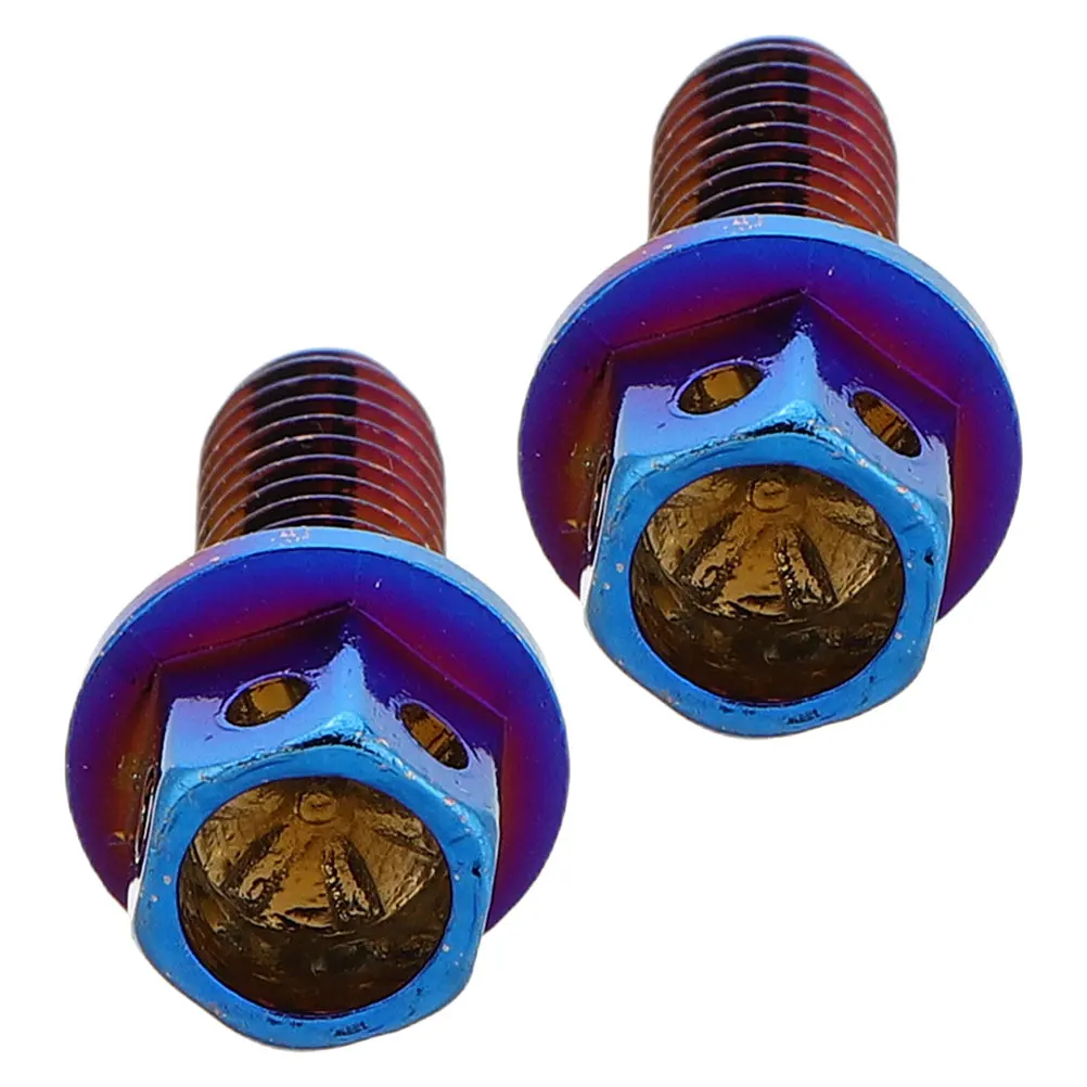 

2pcs Titanium Burning License Plate Screws Nuts Retainer Bolts Colorful Electric Motorcycle Modification Parts