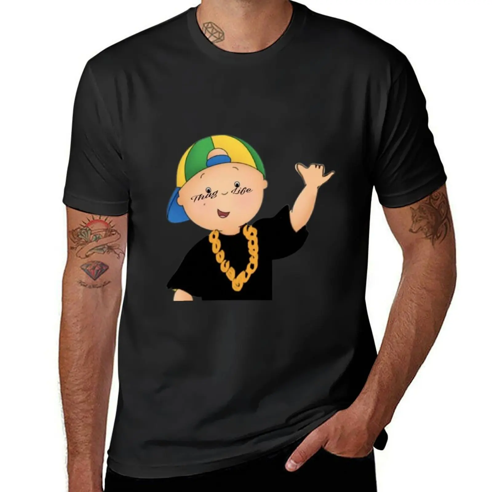 

caillou swag look funny meme T-Shirt plus sizes Aesthetic clothing quick-drying sublime black t shirts for men