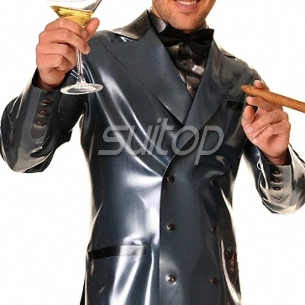 

latex rubber garments jacket