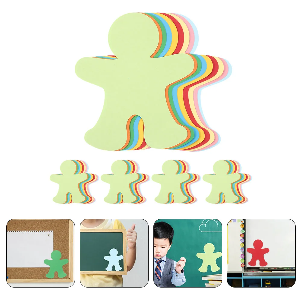 

45 Pcs People Shaped Paper Cutouts Children Reward Classroom Wall Craft Decor Colored Paper Shapes For Scrapbooking Home