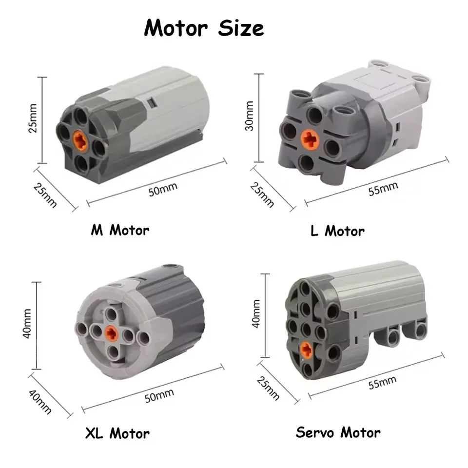 XL Motor 8882 Power Functions Kit High-Speed MOC Building Block Motor for Car/Truck Models Compatible with Major Brick Brands