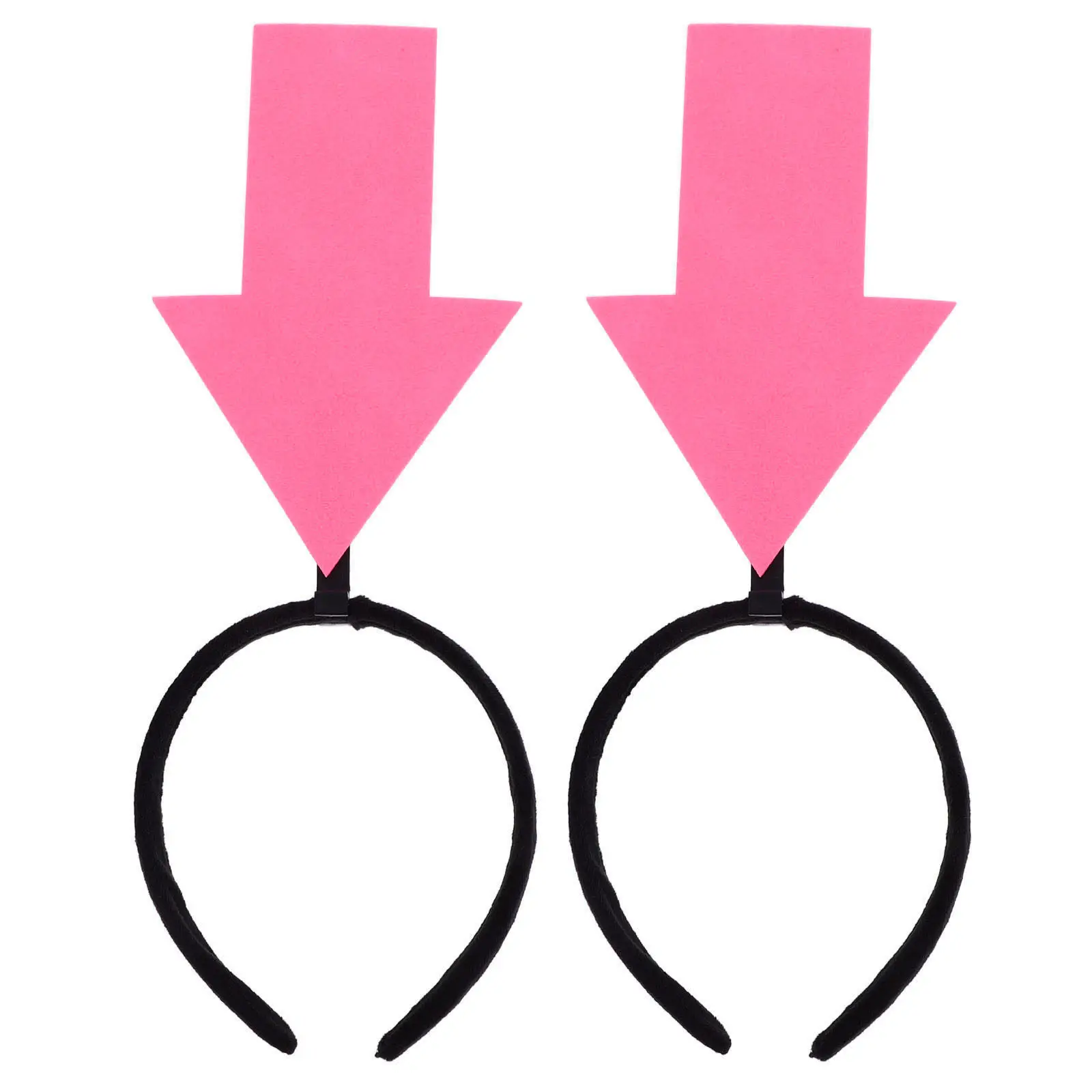 2Pcs Funny Arrow Headbands Creative Hairbands Novelty Headpieces Party Photoshoot Props Costume Arrowhead Headdresses Pink
