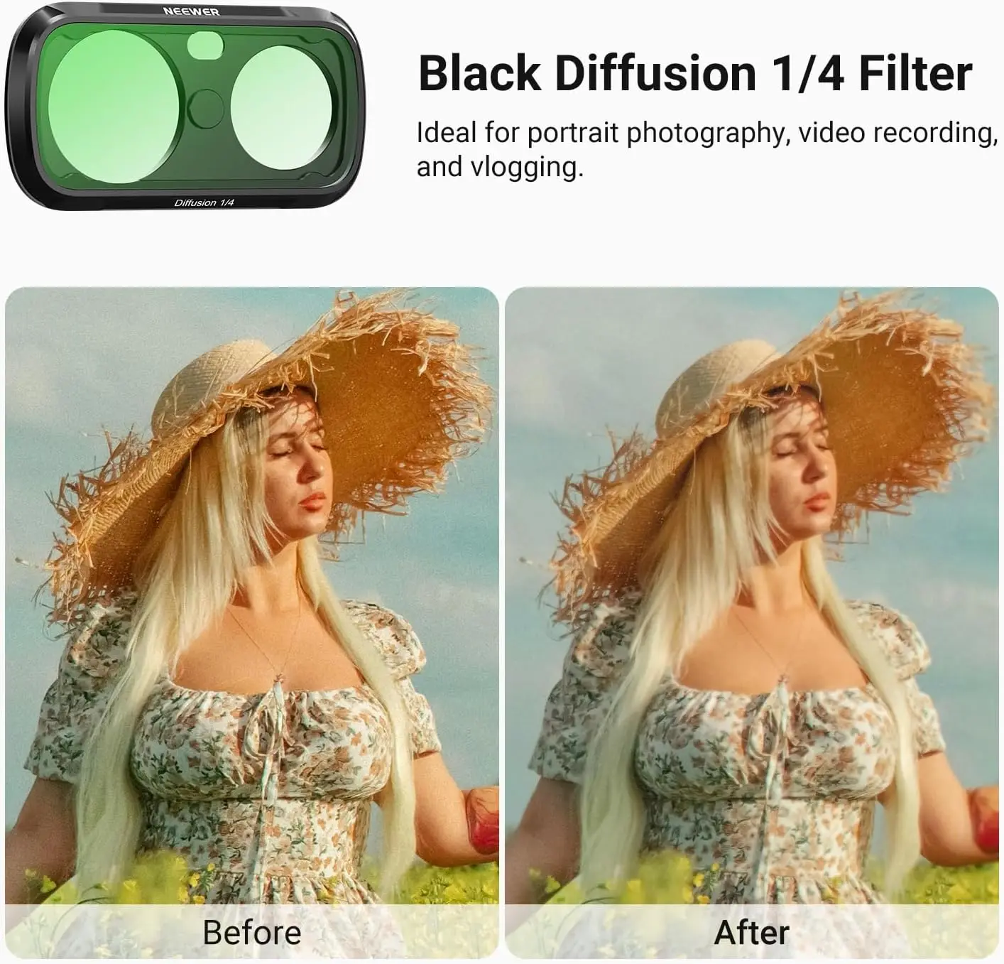 NEEWER ND CPL Effektfilter für Insta360 Luna Ultra, Schwarz, Neutraldichte ND8/16/32/64/128/256, Einstellbarer Zirkularpolarisator – Detail 8