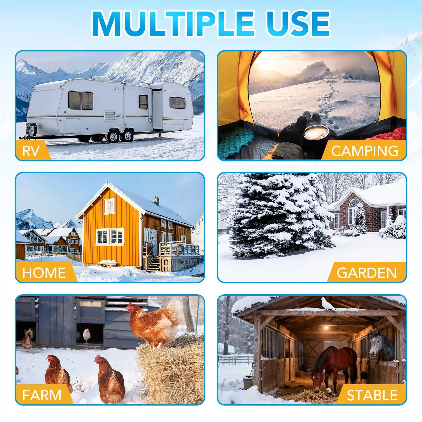 난방식 RV 워터 호스, -40도까지 동결 방지 ° F/-42 ° C, 에너지 절약형 온도 조절기, RV/가정/정원용 식수 안전