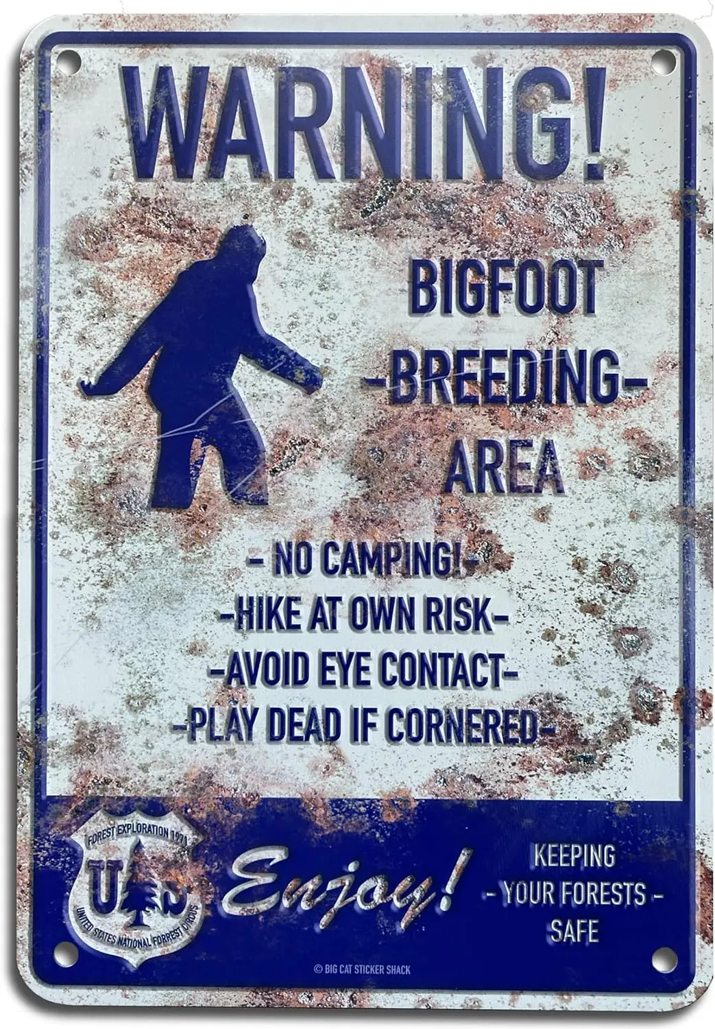 Bigfoot Breeding Area Metal Retro Plaque Warning Sign Metal Tin Sign Vintage Poster Wall Decor Gift For Home Office Shop Men Ca