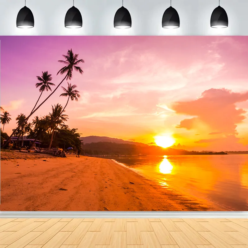 جميلة جزيرة الجنة شجرة نخيل جوز الهند خلفيات للتصوير الفوتوغرافي جزر المالديف شاطئ استوائي البحر السماء الزرقاء خلفية الصيف AB-02