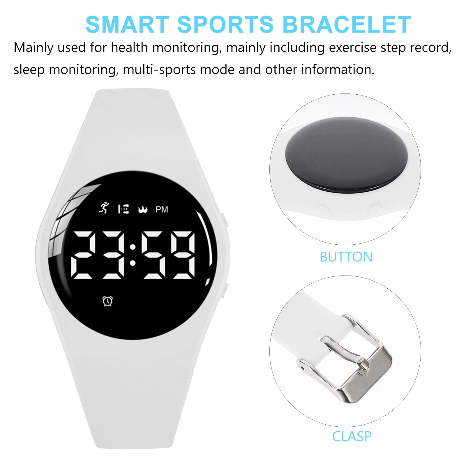 1 pc 'S Watch Lightweight Silicone Smart Bracelet Health Monitoring Sleep Multi-Sports Mode Waterproof Digital