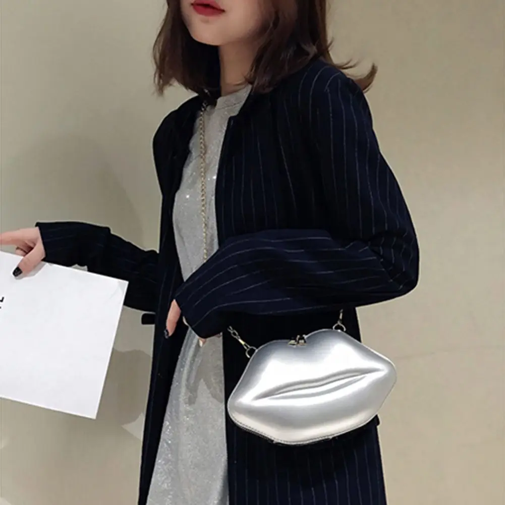 Clutches Messenger Bag Coin Bag Chain Tote Bag Lips Shape Chain Shoulder Bag PVC Handbags Lip Satchel Mini Crossbody Messenger