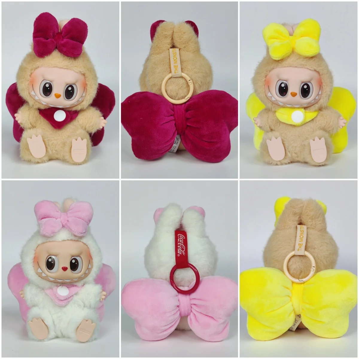 

Novo Labubu plush doll cartoon character costume set accessories oversized bow angel wings design fashionable party wear outfit