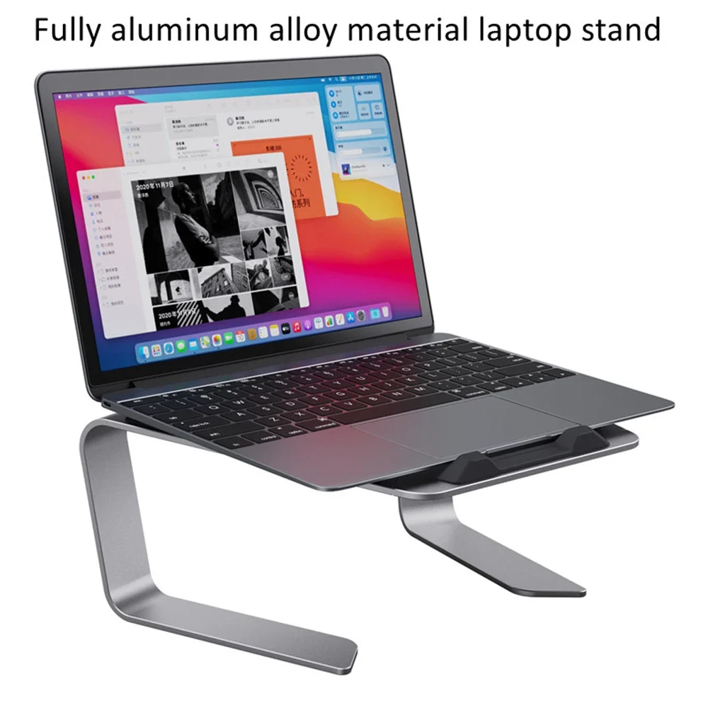 Suporte de alumínio ajustável para laptop, Suporte portátil para notebook, Suporte para Macbook Pro, iPad Air, Computador, Tablet Riser