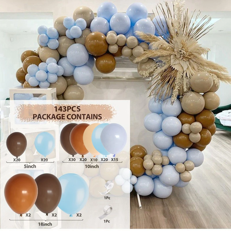 Apricot Coffee Brown Balloons Garland Arch Kit Wedding Birthday Party Decorations Kids Baby Shower Supplies Latex Balloon Globos