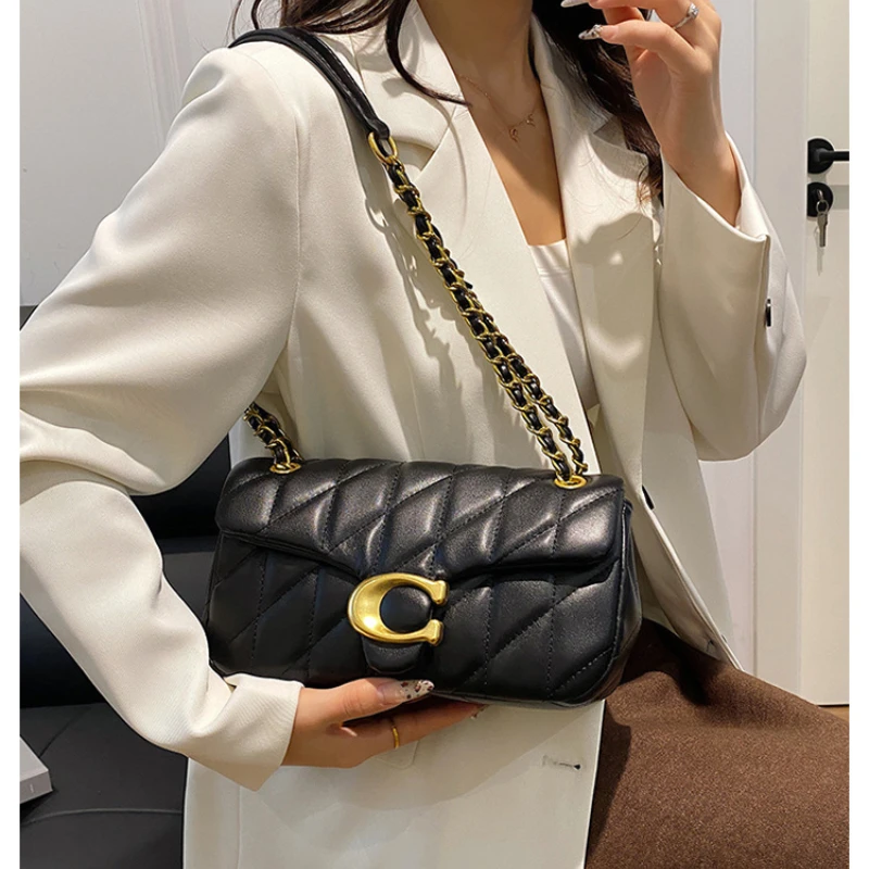 

2025 New Trendy Fashion Versatile Small Fragrant Bag Women's Bag Diamond Grid Chain Bag Premium Small Square Bag