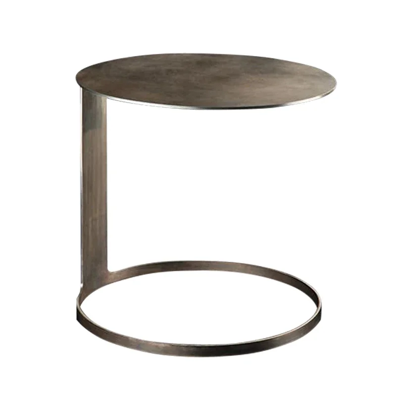 creative minimalistic metal steel round coffee table designer c shape sofa side table modern