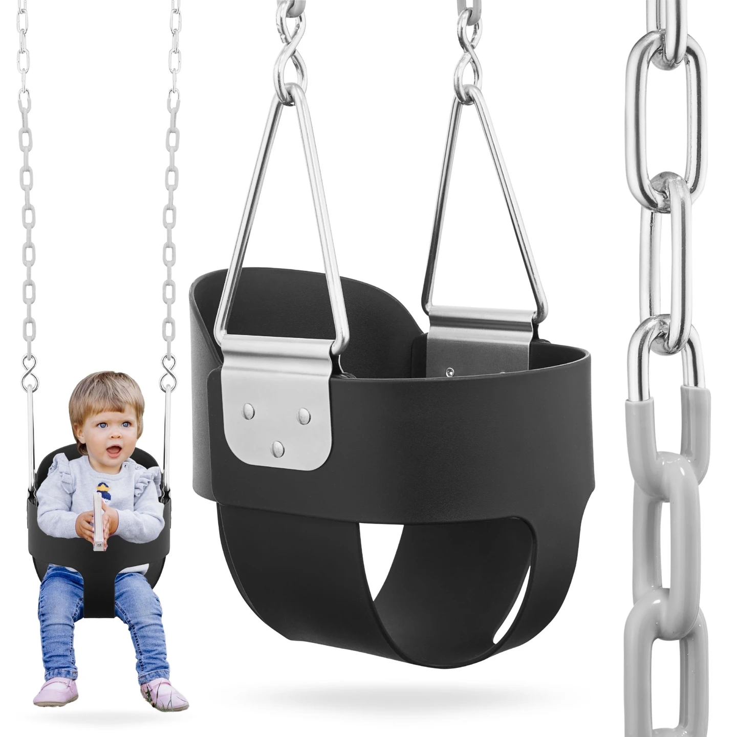 Hypermotion kinderhoogtehangmat met rugleuning, buiten, Eva-zitje, veilig voor de achtertuin, 18m+, motorische ontwikkeling