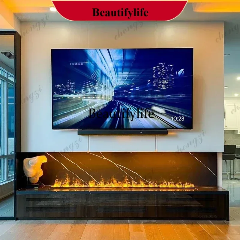 Ultra-thin Fake Fire  Fireplace Home TV Stand Humidifier Embedded Simulated Flame Fireplaces Decoration for Living Room a95
