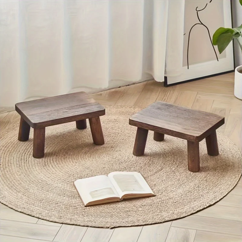 1Pieces Nordic Style Solid Wood Modern Simple Shoe Changing Stool Thickened Heavy-Duty Stable Durable Entryway Cozy Home S