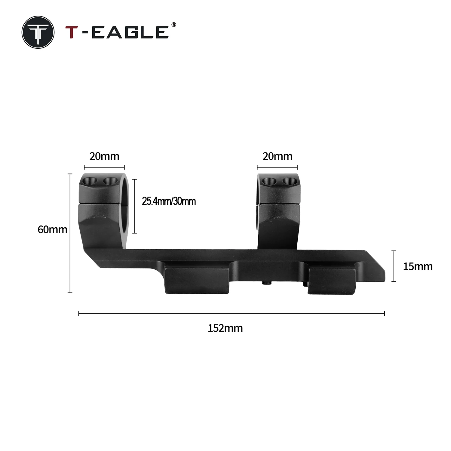 

T-Eagle One-Piece Rifle Scope Mount 20MOA Tilt Angle Picatinny Rail Precision Shooting Mount for Rifle Sight