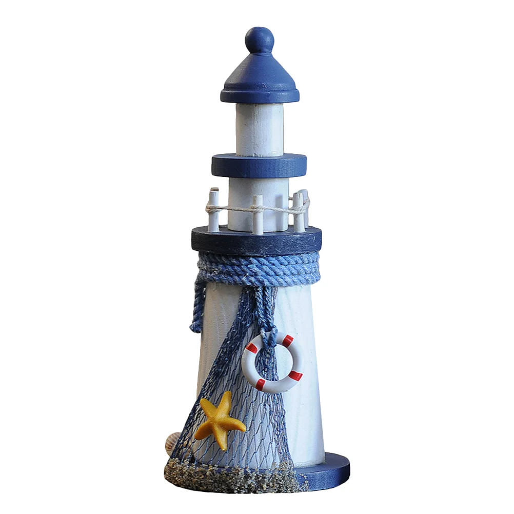 

Marine Wooden Lighthouse Desktop Decor Nautical Model Home Decorations Lightark Statue Mini Ornament