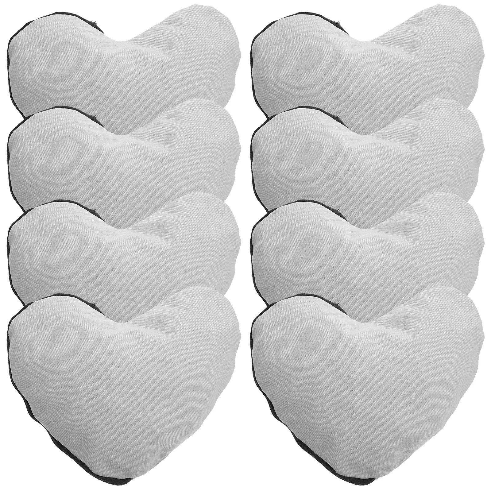 8 Piezas de Bolsas de Maquillaje en Forma de Corazón para DIY, Bolsa de Lápices de Lona en Blanco para Organizador de Viaje, Estuche de Almacenamiento para Sublimación