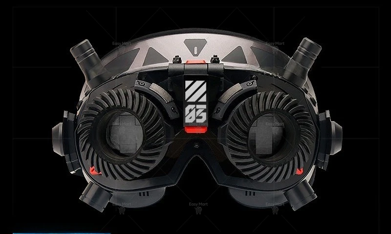 Cyberpunk LED Luminous Glasses Mechanical Mask Technology Sci-fi Sense Cos Props Mecha Machine Tactics 03 Black