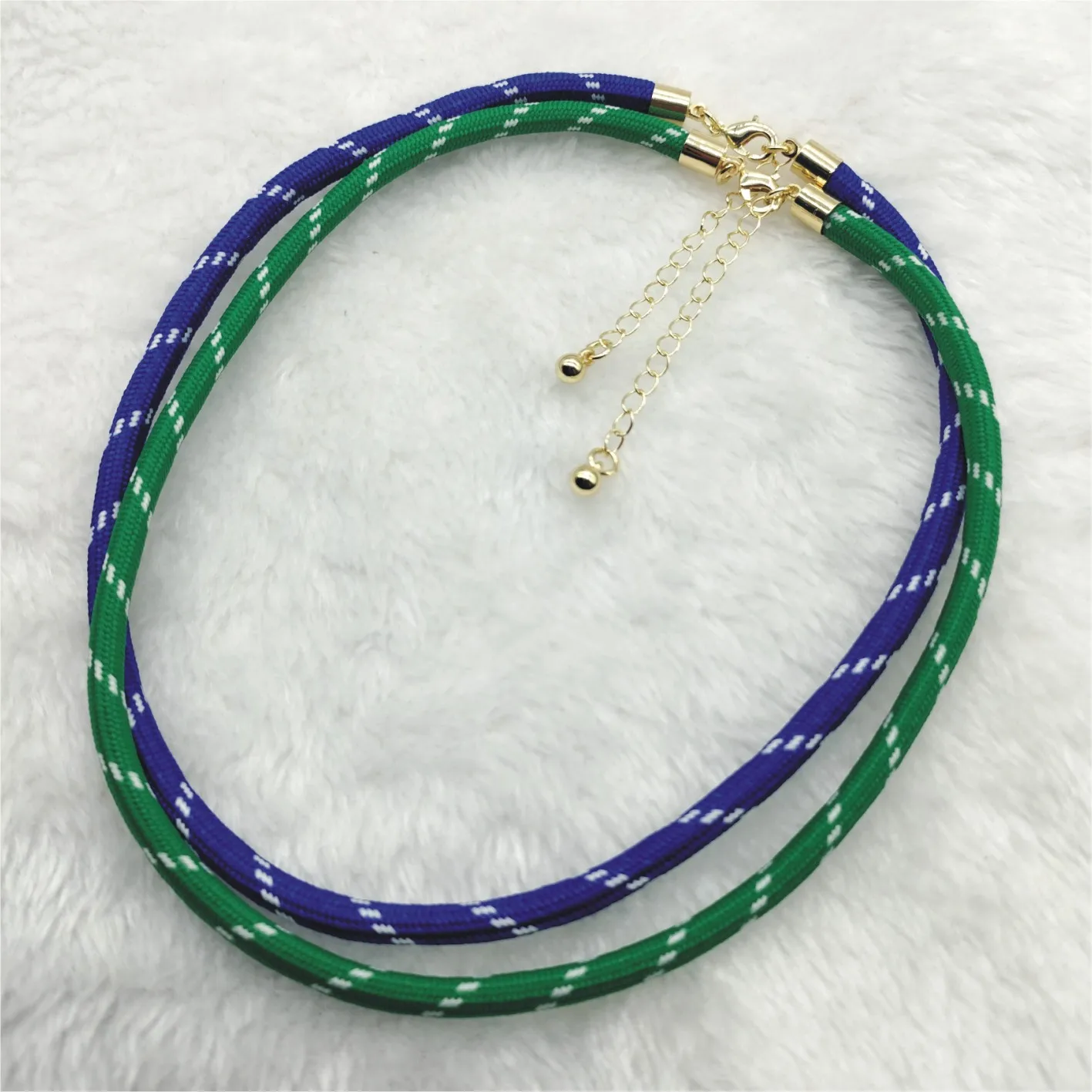 3 Pcs/lot 5~6mm Fashion Dopamine Gold Color Cord Necklace Pendant Clasp Adjustble Braided Rope DIY Jewelry Making Finding