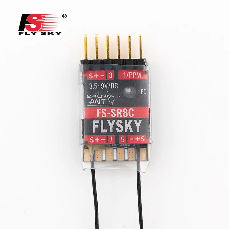 Microreceptor de antena Dual FlySky FS-SR8C, Protocolo ANT, soporte de salida de señal de 8 canales PWM/transmisión de doble vía para modelo Rc