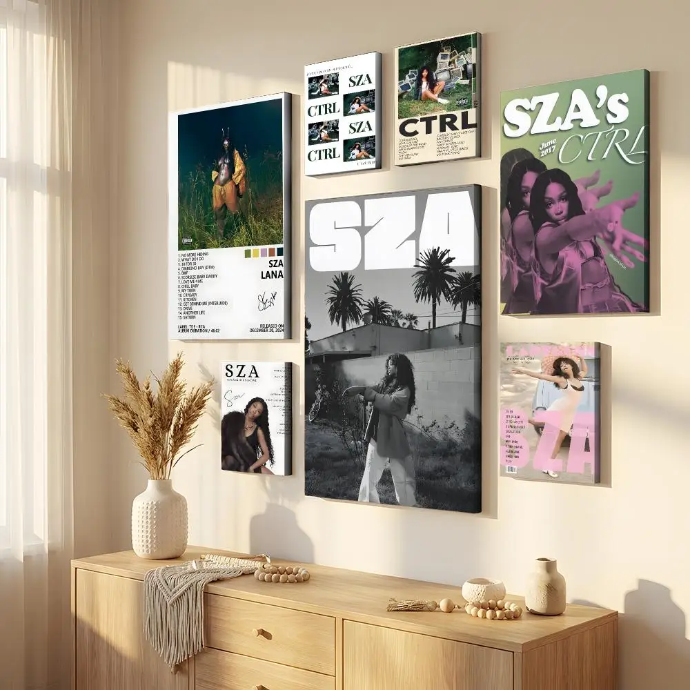 Singer S-sza Framed Wall Painting Framed Canvas Wall Art Waterproof Wall Decor For Living Room Bedroom