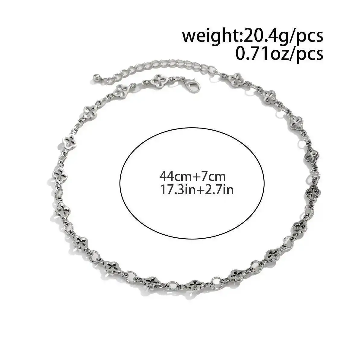 Lacteo Trendy Luxus Hohl Vierblättriges Kleeblatt Choker Halskette für Männer Kreative Einzigartige Charme Schlüsselbein Halskette Schmuck Zubehör