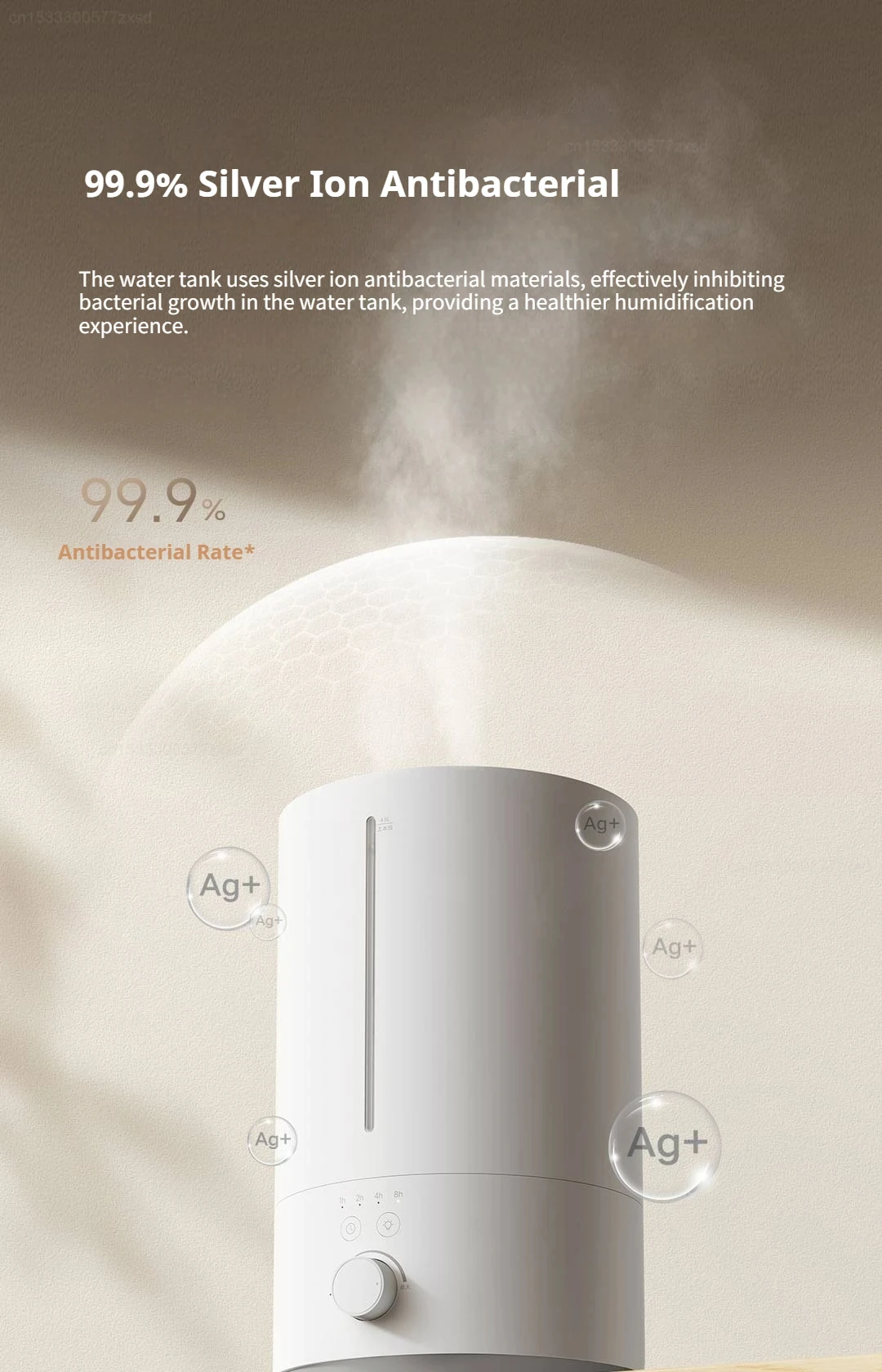 Humidifier 300mL/h Humidification 4L Large Capacity Mist Maker Add Water Home Humidity Control Low Sound Intelligent Humidifier