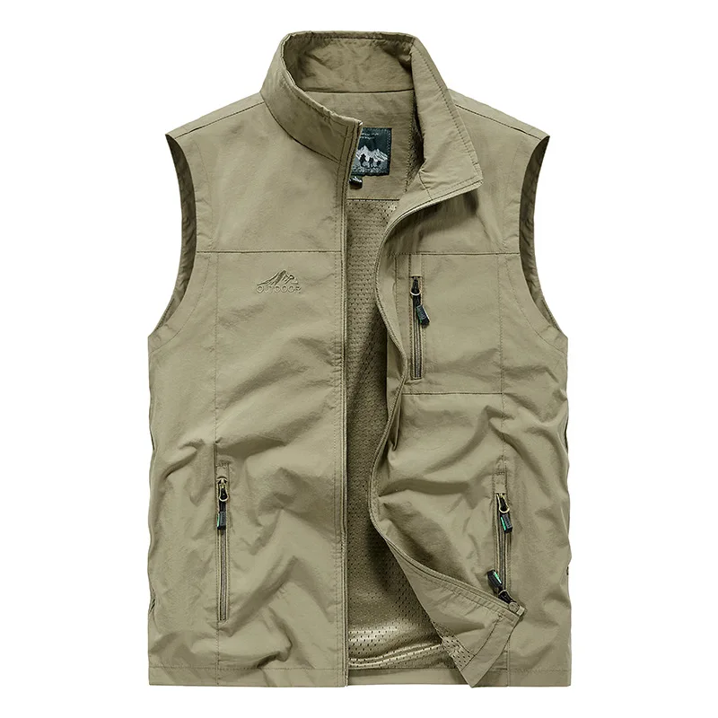 

Man Outdoor Vest Jacket Pockets Fishing Hiking Work Waistcoat Wear-resistant Cycling Functional Tactical Sleeveless Coat M-7XL