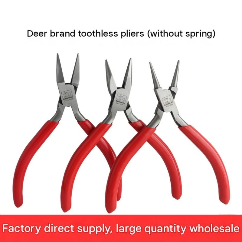 Fine Handcraft Jewelry Pliers Smooth Contact Pliers with Manual Control, Red Grip Handles and Heat-Treated Metal Build E0BF