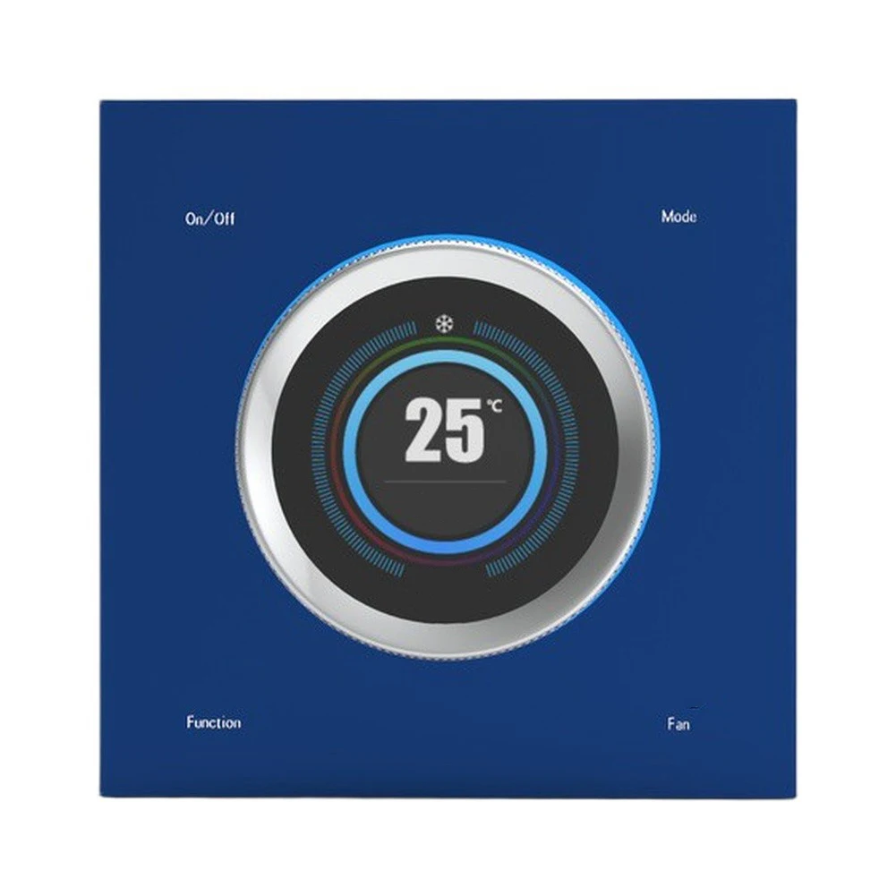 WiFi Connected for Smart Thermostat with Voice Operated Interface and Ambient Light That Complements Interiors