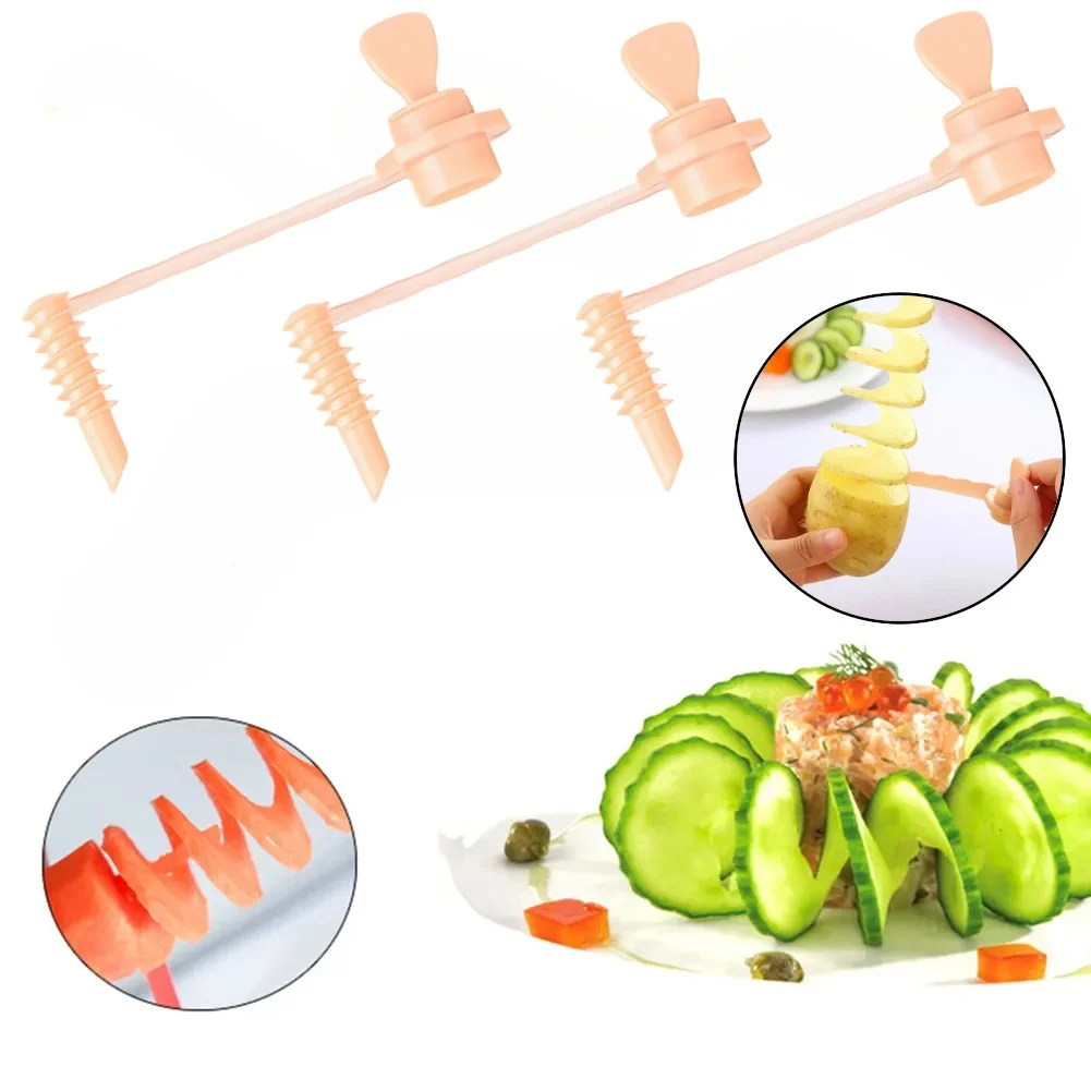 

Plastic Spiral Screw Slicer labor-saving Vegetable Tool Potato Spiral Slice Cutter Manual Whirlwind Potato Spiral Cutter