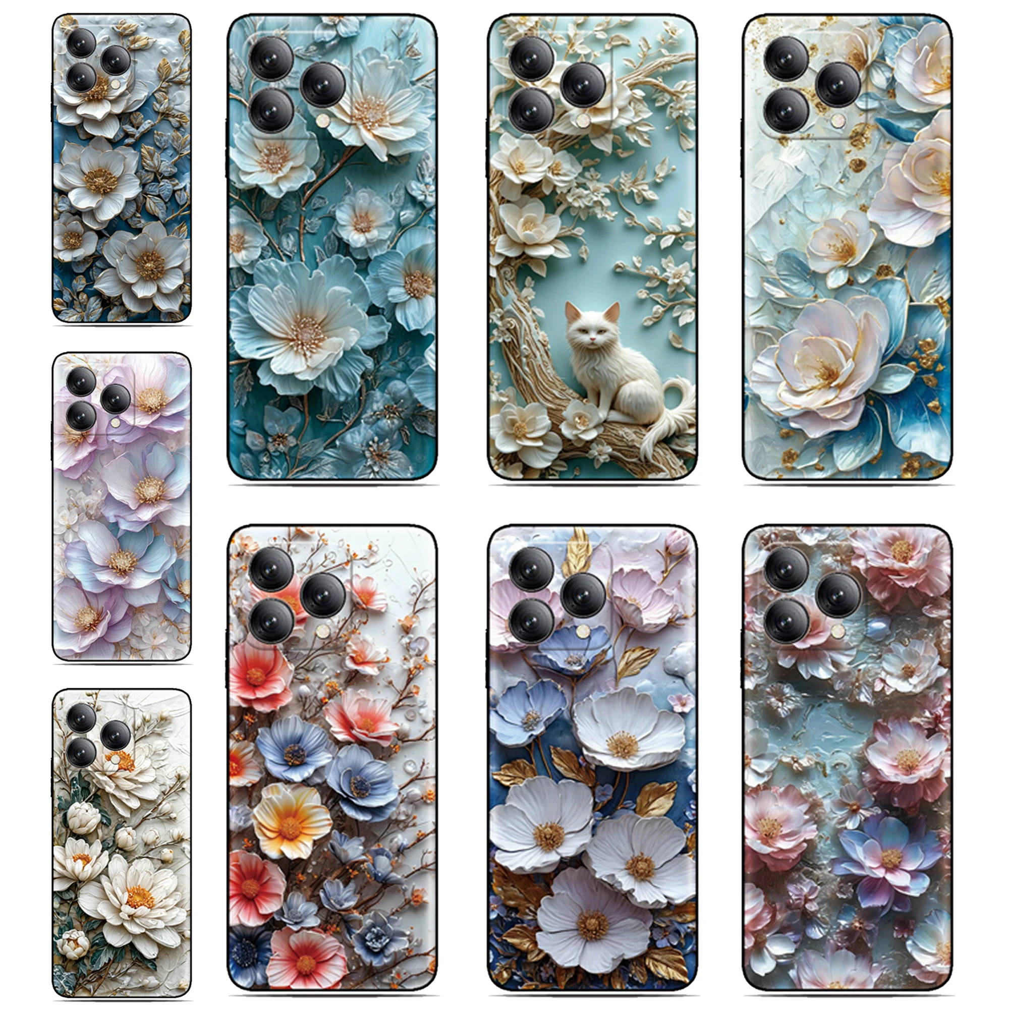 Funda de teléfono con flores coloridas para Vivo Y29 Y19s 4G Y11 2019 V20 SE V27 V27e Y22s HTC U23 Pro U11 U12 Desire 12s 12 Plus 22