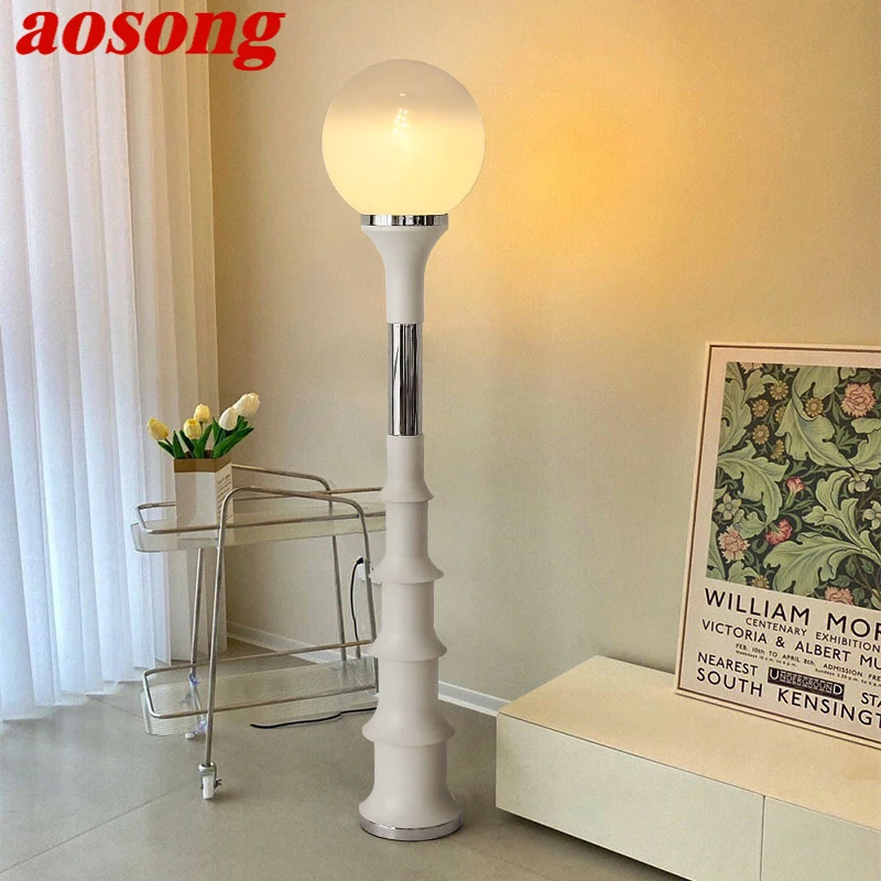 

AOSONG Nordic Minimalism Floor Lamp Cream Style Living Room Bedroom LED Creativity Decorative Atmosphere