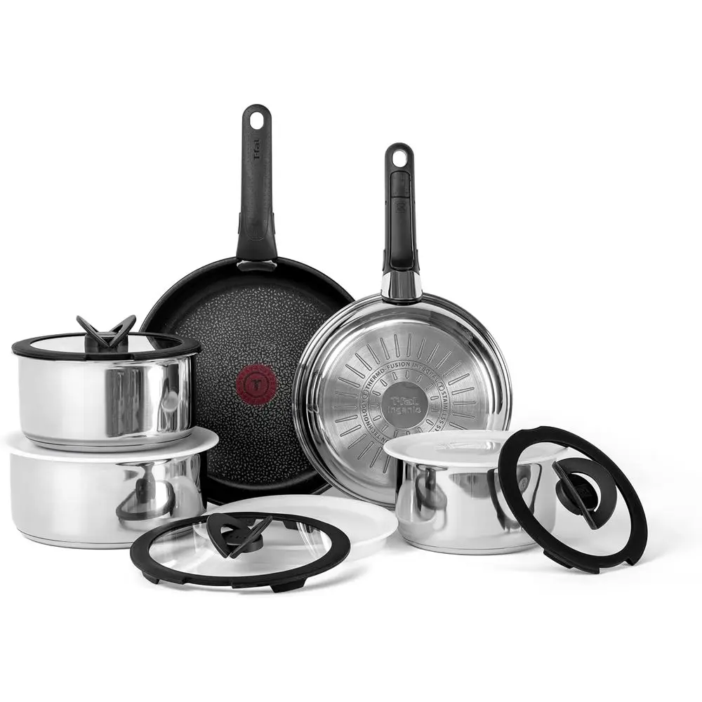 

Набор посуды Ingenio Exise Stainlokware, 13 предметов, для индукционных плит, штабелируемый, для автодомов, кемпинга, кухни, для мытья в посудомоечной машине