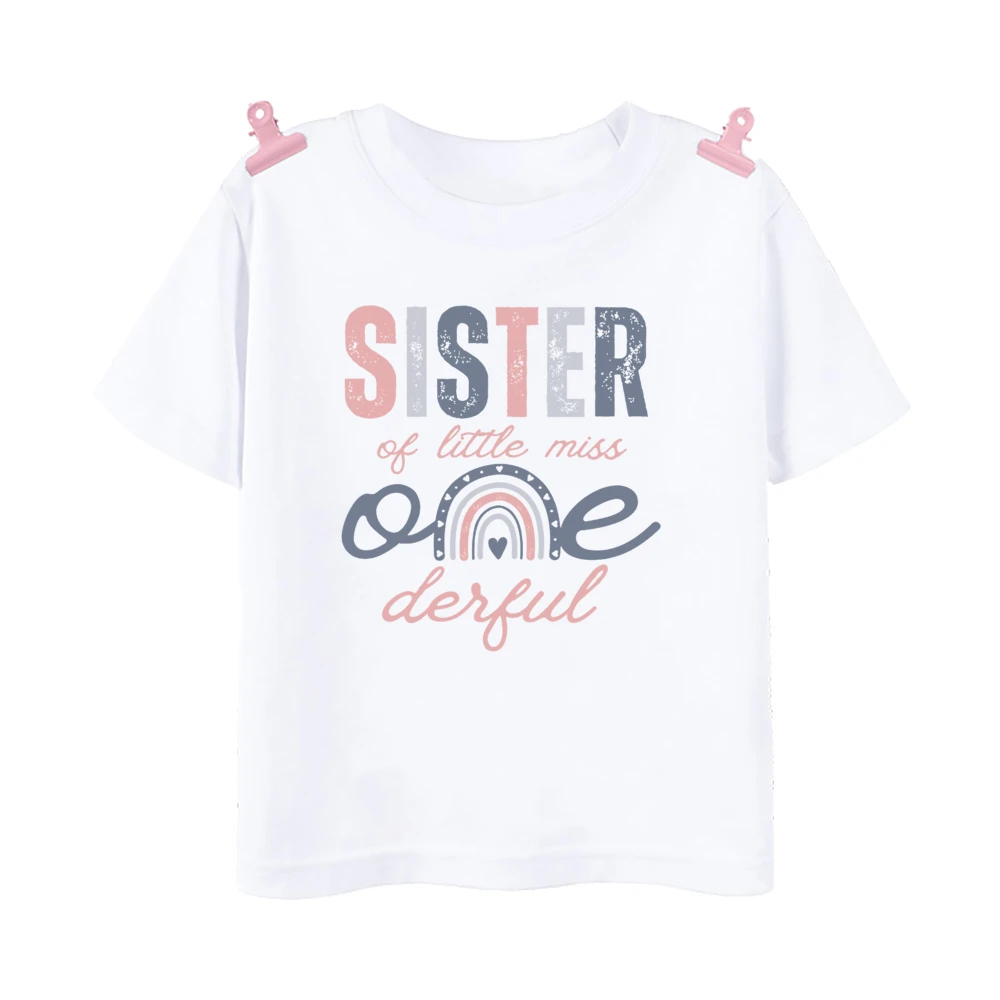 Miss OneDerful Family Matching Shirt Gilrs Birthday Shirts 1st Birthday Party Family Look Outfit T-shirt  Mommy Daddy and Me Tee