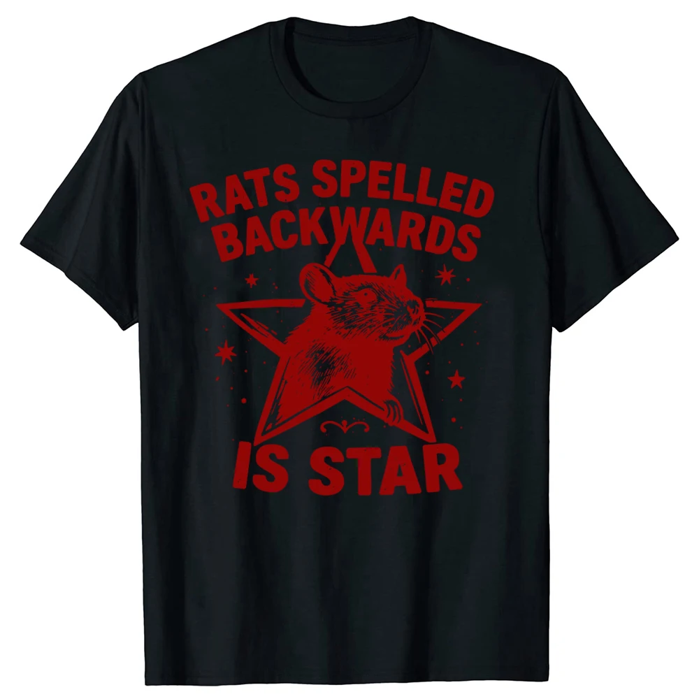 Rats Spelled Backwards Is Star T-Shirt, Unisex, lustiges Ratten-T-Shirt, Baumwolle, kurzärmelig, Tier-T-Shirt, bedruckte Grafik-T-Shirts – Detail 3