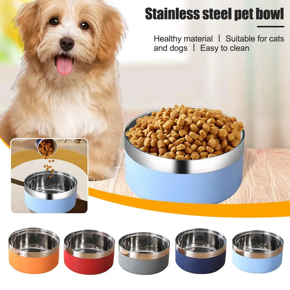 1PC Stainless Steel Pet Bowl Multi-Specification Anti-fall Supplies High-end Bowl Pet Or Watering Feeding Food E9I7