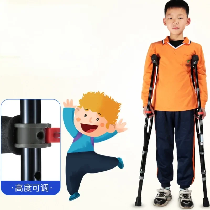 Children Fracture Walking Stick,Aluminium Alloy Double Crutches,Non-slip Underarm Crutch, Medical Crutches Rehabilitation Walker